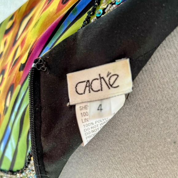 Cache’ silk beaded dress - Picture 10 of 11